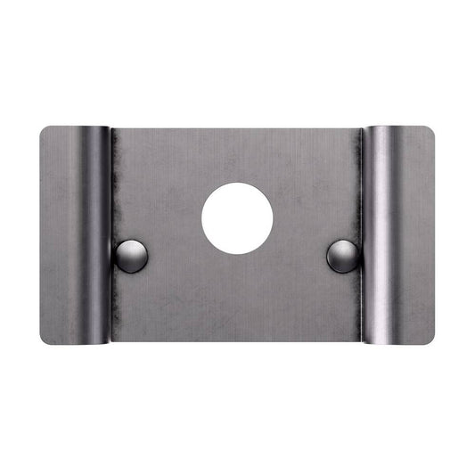 Carbine Panic Exit External pull plate for rim cylinder in silver finish, designed for commercial flush and panic bolt systems.