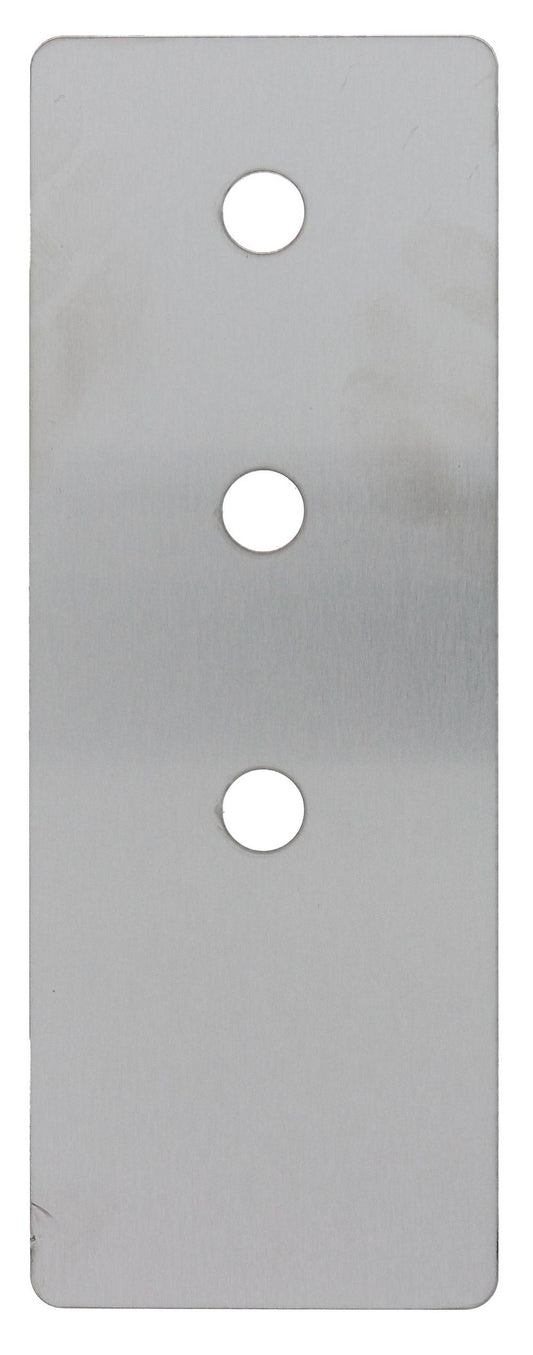 Carbine Panic Exit Trim Plate - 54mm hole fixing in stainless steel with three through-fixing holes for CPE-P-EL SS compatibility. Ideal for secure exit setups.