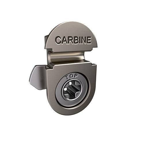 Carbine Longreach CSM72 Standard turnsnib adaptor for CSM72 in stainless steel with engraved 'CARBINE' branding, designed for extended face plate installation.