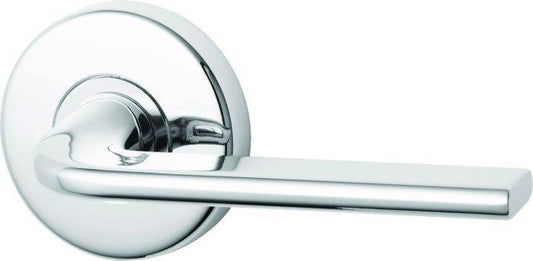 VELOCITY PASSAGE SET & L4 LEVER TP in polished chrome finish, modern residential leverset for door hardware applications.