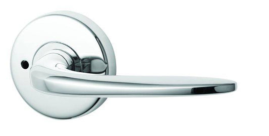 VELOCITY PRIVACY SET & L1 LEVER TP residential leverset in polished chrome finish, ideal for door hardware in modern interiors.