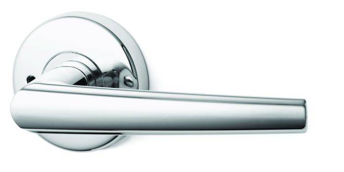 VELOCITY PRIVACY SET & L2 LEVER TP in polished chrome finish, sleek residential leverset for modern door hardware applications.