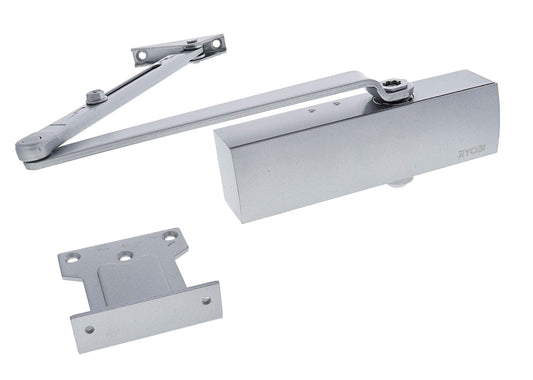 Ryobi D1200 Series, Fire Rated, 45kg - 80kg Door Closer, Universal Arm, Boxed, Silver