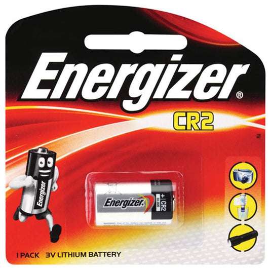 Energizer CR2 3V Photo Lithium Battery pack of 1 in retail packaging, ideal for cameras and electronics with 5-year shelf life and leak-proof design.