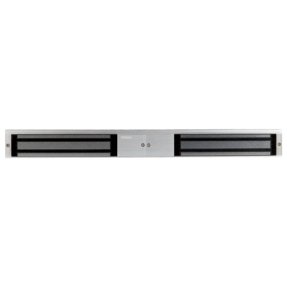 FSH FEM4300DM Double Maglock 280kg Fire Rated in silver finish, fully monitored with 2-hour fire rating for secure double door access control.