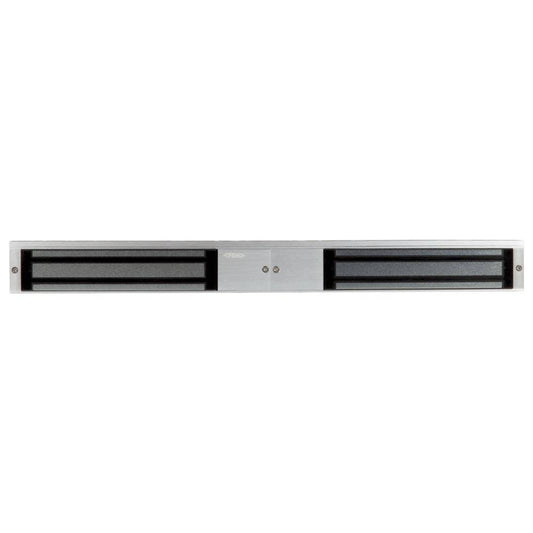 FSH FEM4300DM Double Maglock 280kg Fire Rated in silver finish, fully monitored with 2-hour fire rating for secure double door access control.