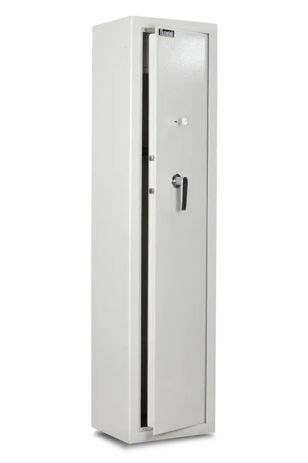 Guardall G3 5 Rifle Cabinet with 6 lever lock and boltwork, ideal for secure rifle storage in home or business security setups.