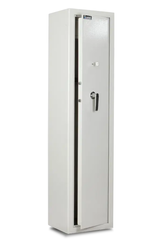 Guardall G3 5 Rifle Cabinet with 6 lever lock and boltwork, ideal for secure rifle storage in home or business security setups.