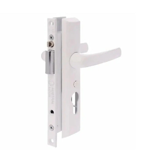 Austral Ultimate Hinged Screen Door Lock, Pivoting bolt, White Gainsborough