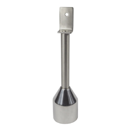 Lenlok M112 Toilet Partition Leg, 200MM, Single Angle Bracket Fixing, Satin Stainless Steel
