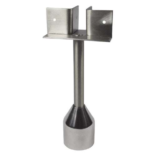 Lenlok M122 Toilet Partition Leg, 200MM, T Bracket Fixing, Satin Stainless Steel
