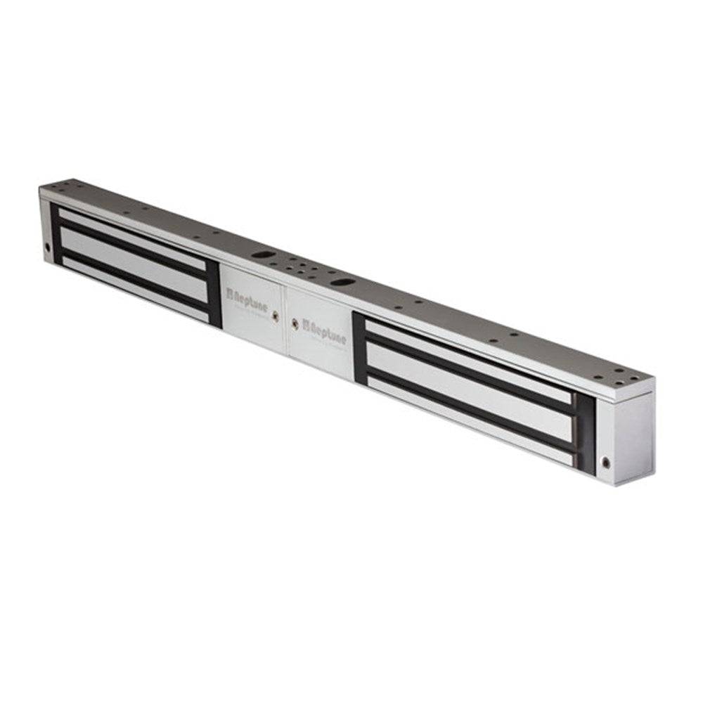 Neptune Double Door Maglock - 280kg Security in silver finish with dual voltage and LED sensor, ideal for indoor electronic door locking systems.