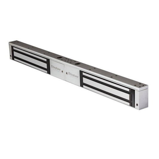 Neptune Double Door Maglock - 280kg Security in silver finish with dual voltage and LED sensor, ideal for indoor electronic door locking systems.
