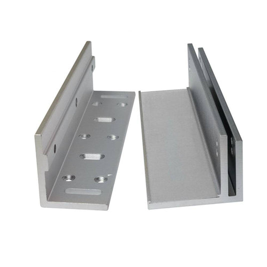 Neptune Z Bracket for NEWML280M magnetic lock, waterproof and adjustable with satin anodized finish, ideal for secure door and gate installations.