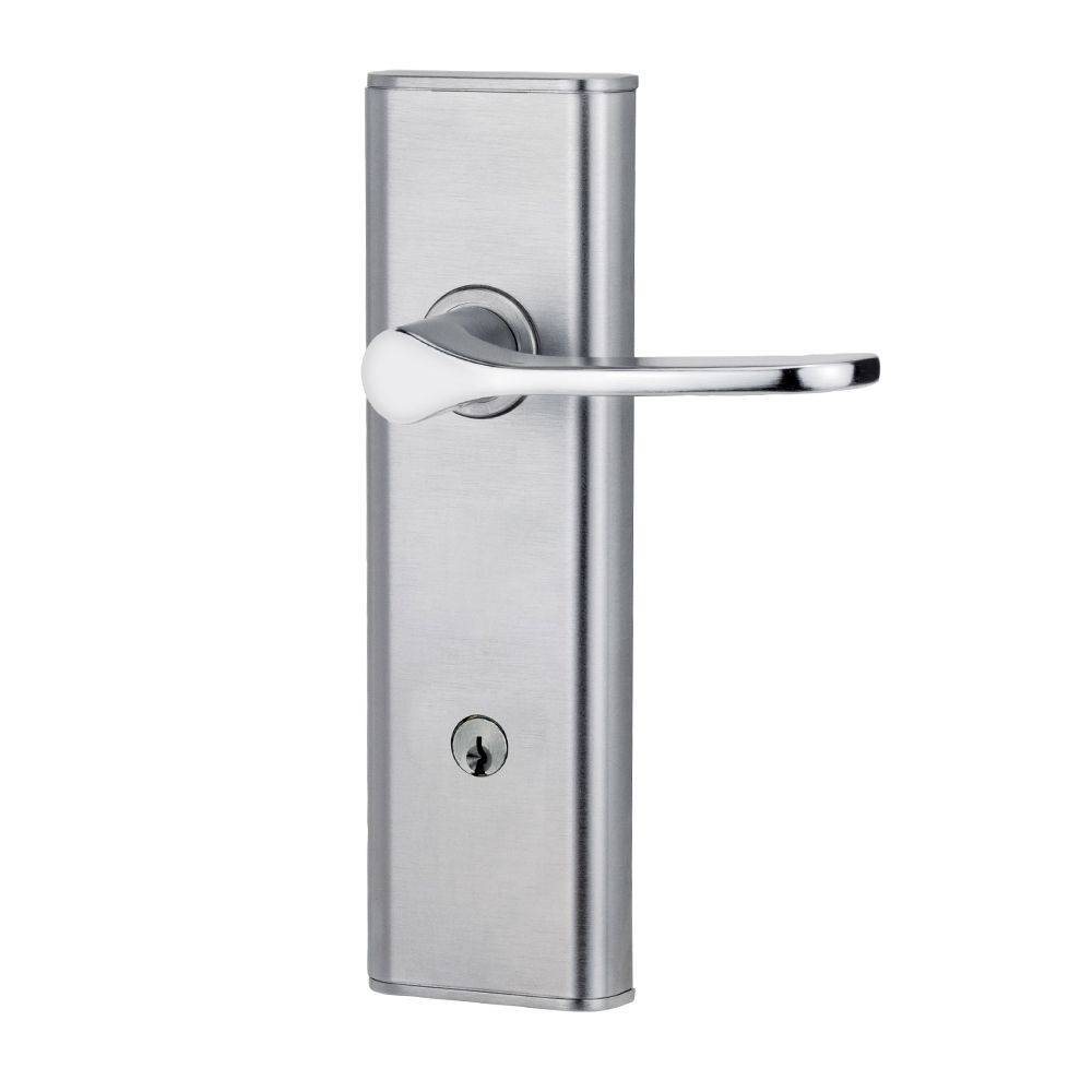 NEXION VISION MECHANICAL LEVER 34 in brushed silver finish, a sleek residential leverset for modern door hardware applications.