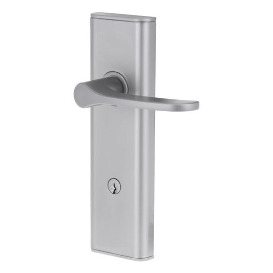 NEXION VISION MECHANICAL LEVER 34 Residential Leverset in sleek silver finish, designed for enhanced door security and modern home aesthetics.
