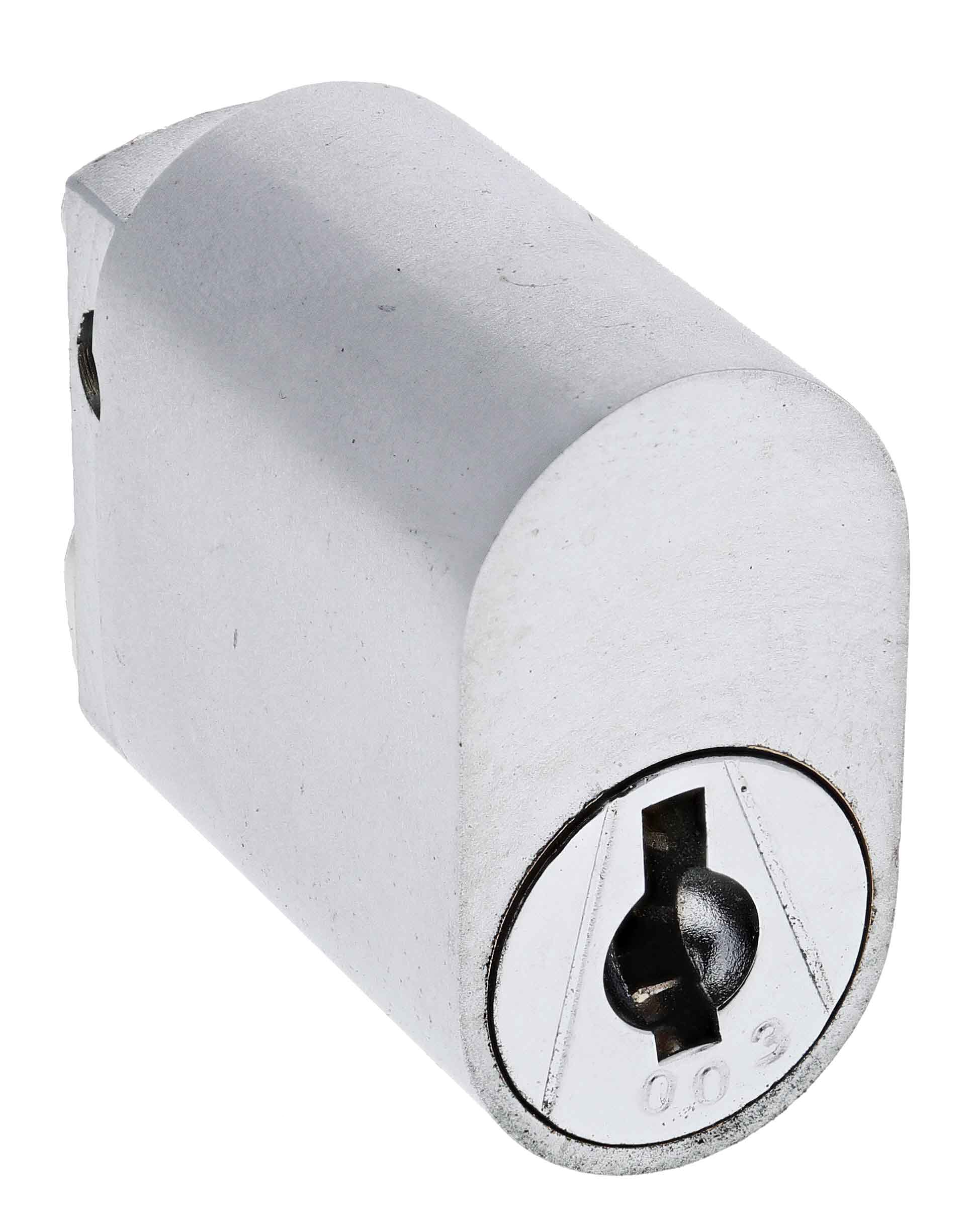 Lenlok Oval Wafer Cylinder, Lkw2 Keyed to CL003, Satin Chrome