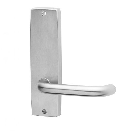 1905 SQUARE END PLATE WITH 70 LEVER in brushed metal finish, ideal for mortice lock furniture in door hardware applications.