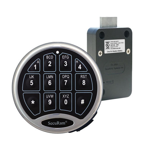 SECURAM SAFELOGIC EL1701/BASIC SAFE LOCK BASIC W/MOTOR DRIVEN DEADBOLT AND BOLT STATUS - Harry's Door Hardware