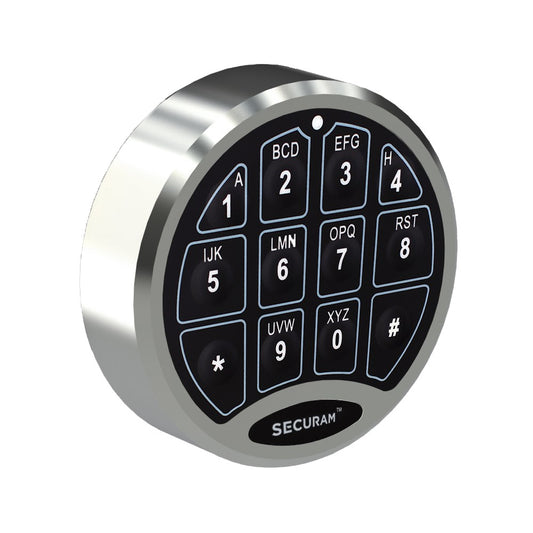 Securam SafeLogic C10 Basic D-Drive Keypad Chrome with Spindle Chrome - EM-1701A-R-C10-CCH - Harry's Door Hardware