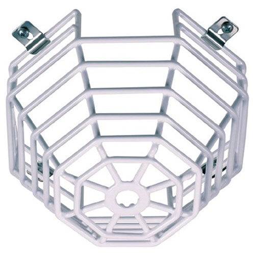 STI WEB Guard Steel Cage 180x100x115MM for surface detector protection. Durable white steel design with mounting brackets for security sensors.