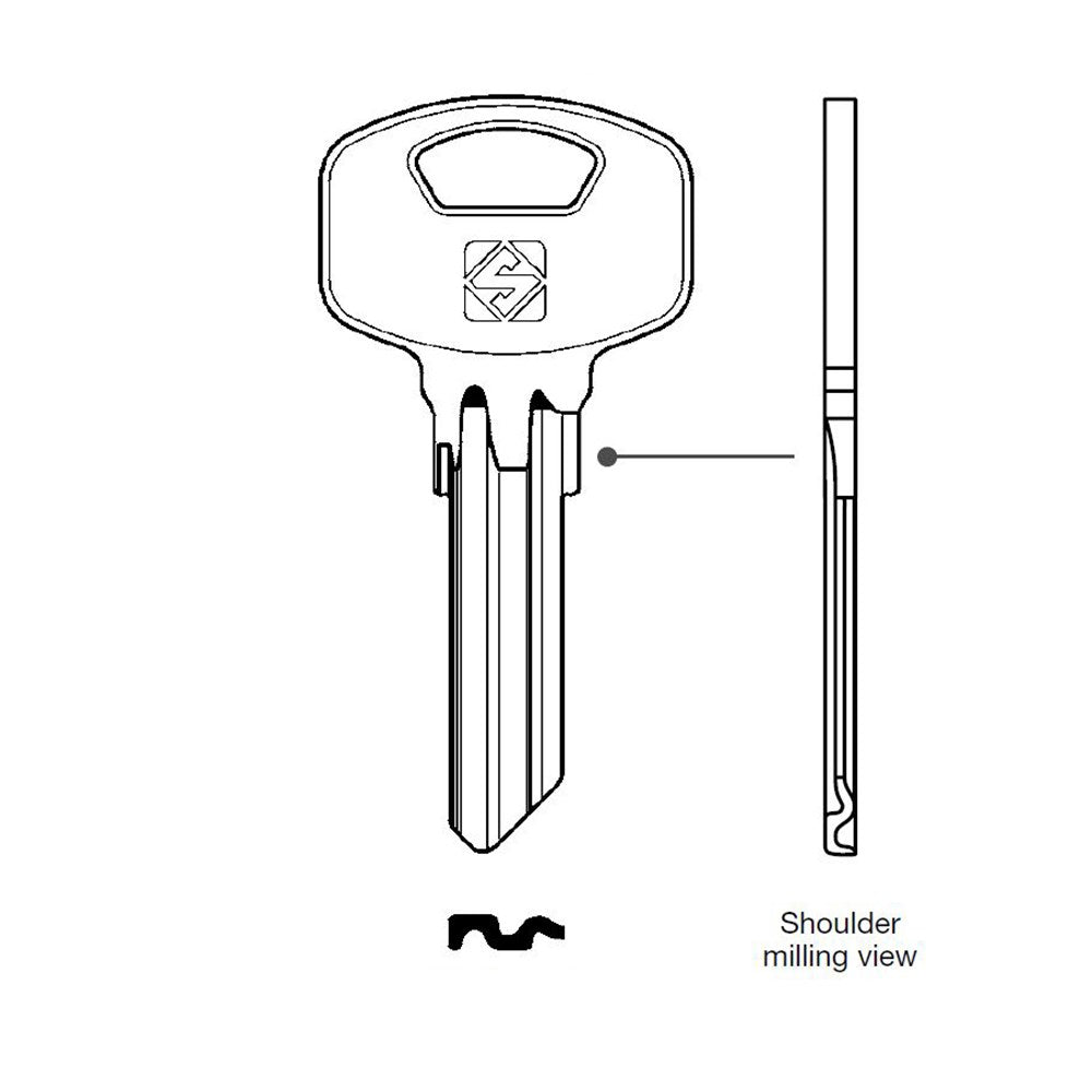 Silca YA89SM Key Blank for Yale Cylinders In Steel Silca