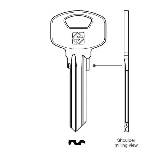 Silca YA91SM Key Blank for Yale Cylinders In Steel Silca
