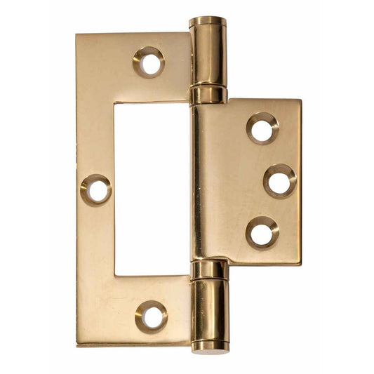 Tradco Hinge Hirline Polished Brass H100xW49xT2.5mm - 2497 Tradco