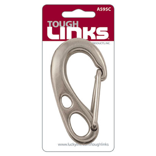 Lucky Line Tough Links Spring Snap with Wire Gate and Double Eyelet in SS - A595C Lucky Line