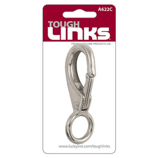 Lucky Line Tough Links Spring Hook with 90 Degree Fixed Eyelet 95mm in SS - A622C Lucky Line