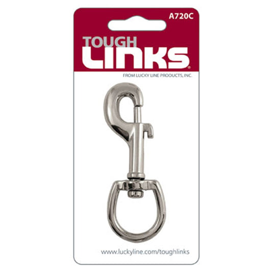 Lucky Line Tough Links Slide Bolt Snap with Swivel Eye 87mm in SS - A720C Lucky Line
