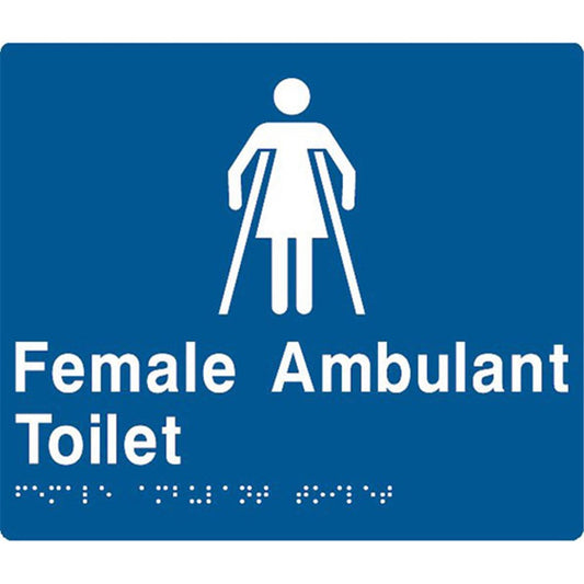 TTSM SIGN FEMALE AMBULANT   TOILET WHT/BLU TTSM