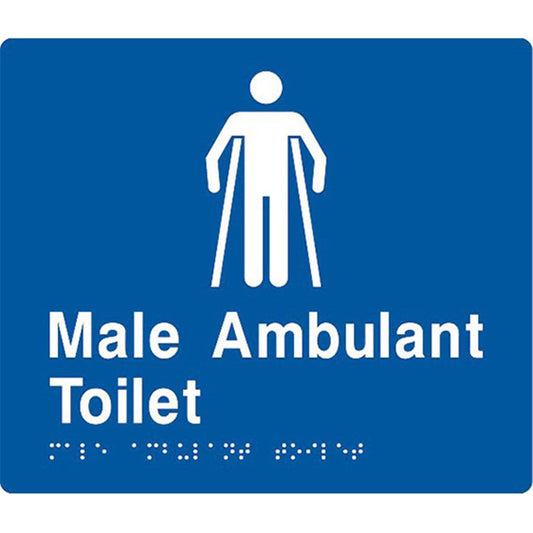 TTSM SIGN MALE AMBULANT TOILET  WHT/BLU TTSM