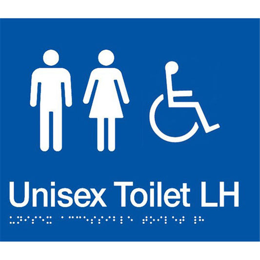 TTSM SIGN UNISEX DISABLED   TOILET LH TRANSFER WHT/BLU TTSM