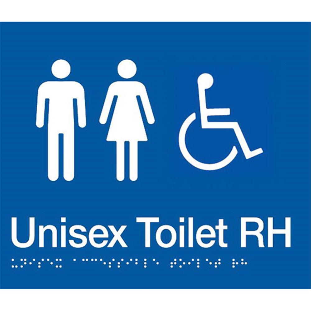 TTSM SIGN UNISEX DISABLED   TOILET RH TRANSFER WHT/BLU TTSM