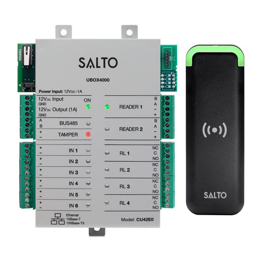 SALTO UBOX4000 Updater Kit with Black Mullion Wall Reader and Transparent Housing Salto