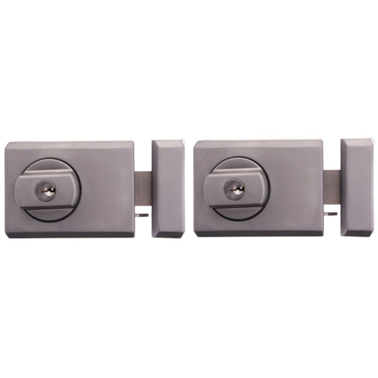 Whitco W75 Double Cylinder Deadlatch with Safety Release and Timber Frame Strike in Satin Chrome Packet of 2 - W754205 Whitco