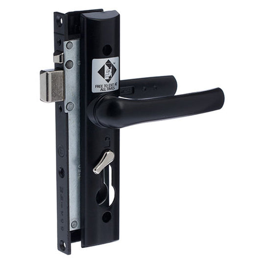 Whitco Tasman Escape Hinged Security Door Lock Kit without Cylinder in Black - W807017 Whitco