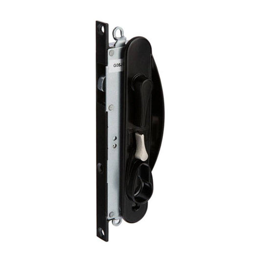 LEICHHARDT STANDARD SLIDING SECURITY DOOR LOCK NO CYLINDER in black finish, designed for sliding doors. Ideal for enhancing security in residential or commercial spaces.