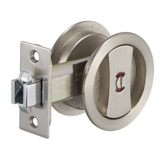 Zanda Privacy Set - Stainless Steel with flush turn design for cavity sliding doors. Ideal for bathrooms and ensuites with emergency release feature.