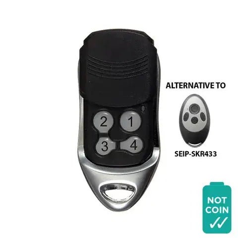 'GRYPHON Compatible' REMOTE - Non-Genuine garage door remote with 4-button layout, alternative to SEIP-SKR433, ideal for home garage systems.
