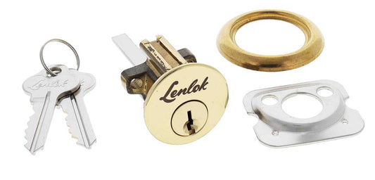 Lenlok 201 Cylinder, 5 pin, C4 Keyed to Differ , Polished Brass Display pack