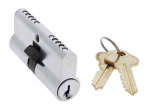 Lenlok Euro Double Cylinder, Fixed Cam, 5 pin, C4 Keyed to Differ , Satin Chrome Boxed