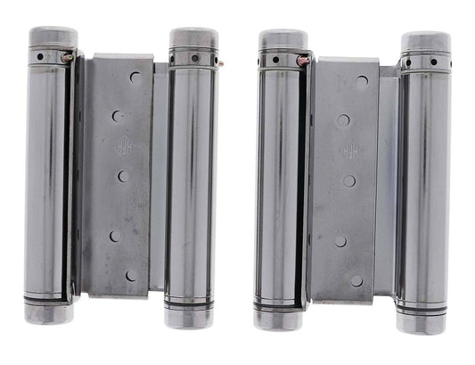 Lenlok Double Action, 150MM Spring Hinge, Pair, Chrome Plate