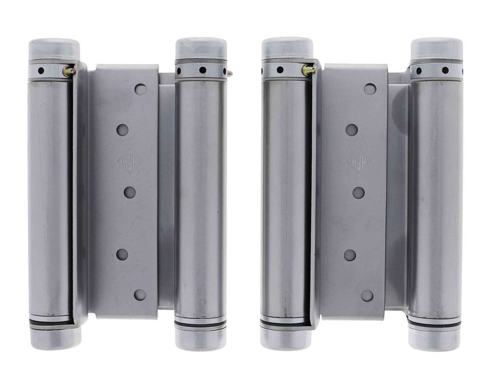 Lenlok Double Action, 150MM Spring Hinge, Pair, Satin Chrome