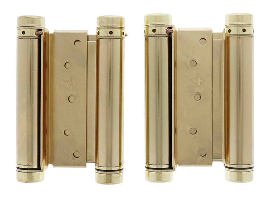 Lenlok Double Action, 150MM Spring Hinge, Pair, Brass