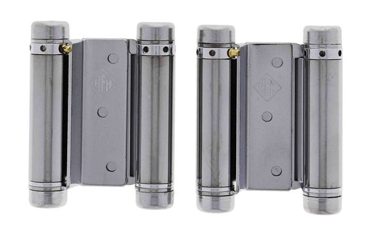 Lenlok Double Action, 75MM Spring Hinge, Pair, Chrome Plate