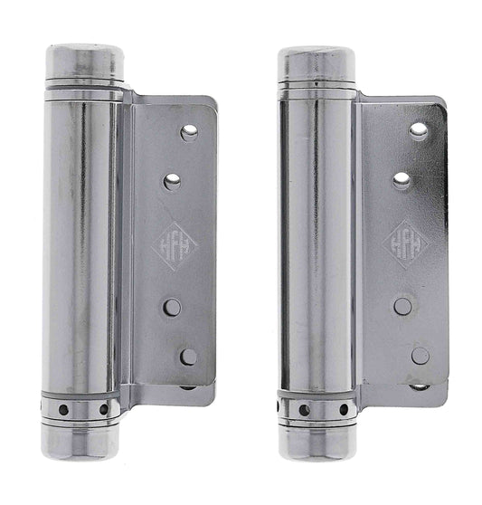 Lenlok Single Action, 100MM Spring Hinge, Pair, Chrome Plate