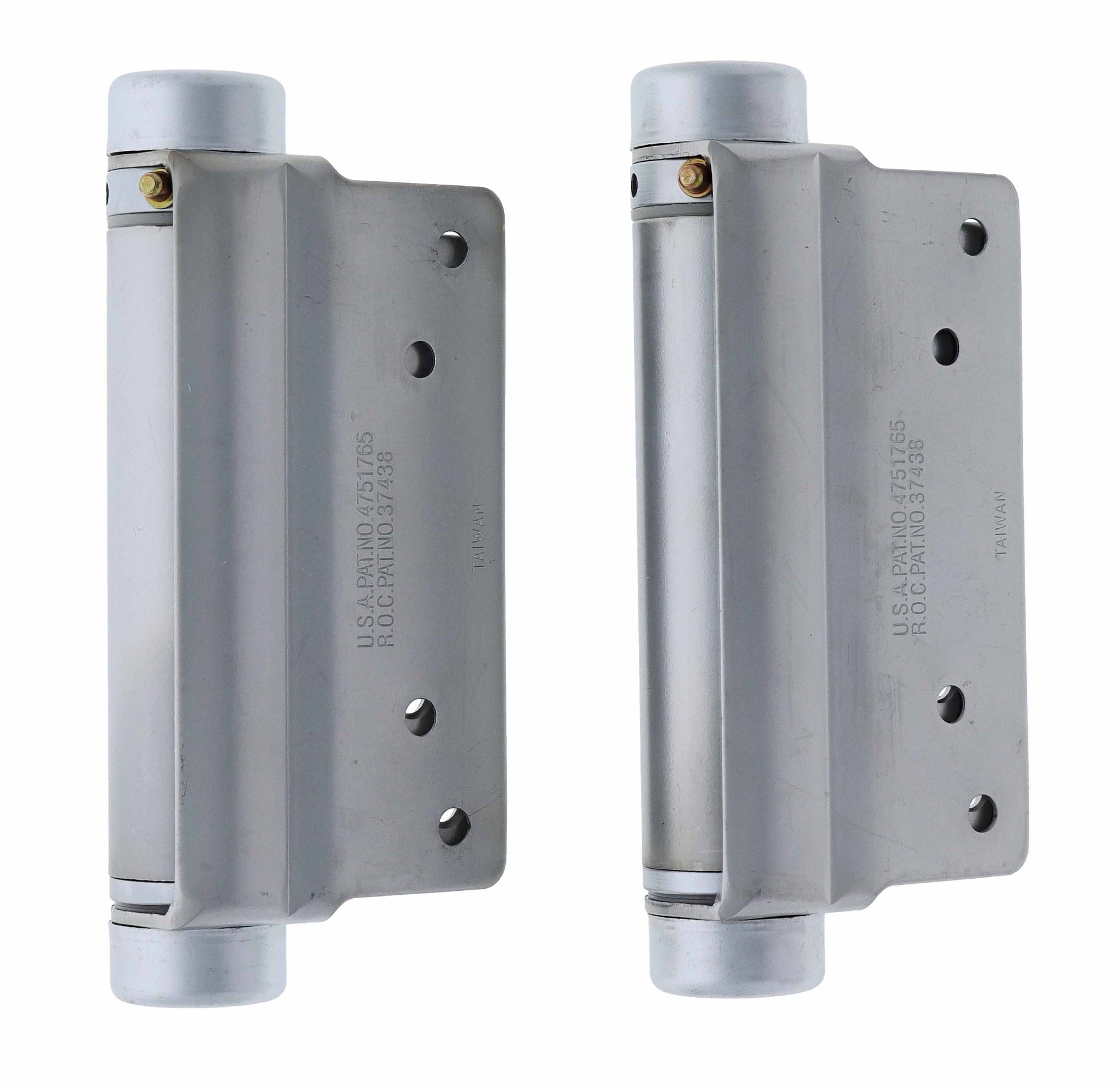 Lenlok Single Action, 100MM Spring Hinge, Pair, Satin Chrome Plate