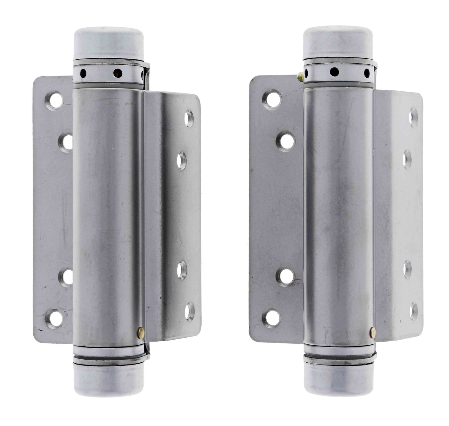 Lenlok Single Action, 100MM Hold Open Spring Hinge, Pair, Satin Chrome Plate